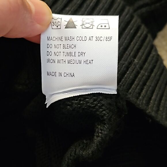 AmélieBoutik Women On Off One Shoulder Semi-Sheer Knit Top Black S - Picture 10 of 10